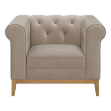 Sandrine - Button Tufted Tuxedo Arms Chair - Camel