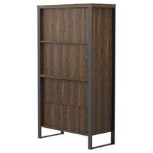 Pattinson - 2-Door Rectangular Bookcase - Aged Walnut And Gunmetal