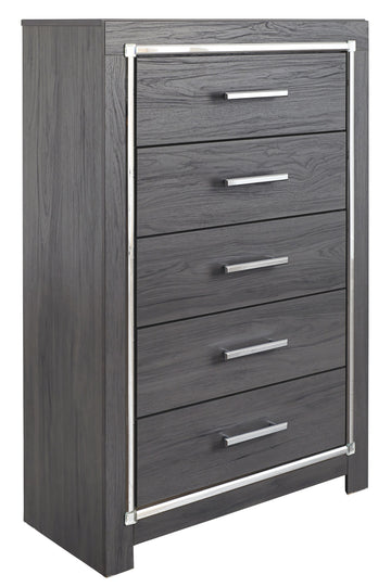 Lodanna - Five Drawer Chest - Gray