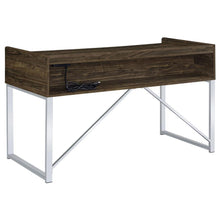 Angelica - 3-Drawer Writing Desk - Walnut And Chrome