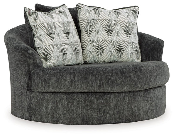 Biddeford Oversized Swivel Accent Chair Shadow