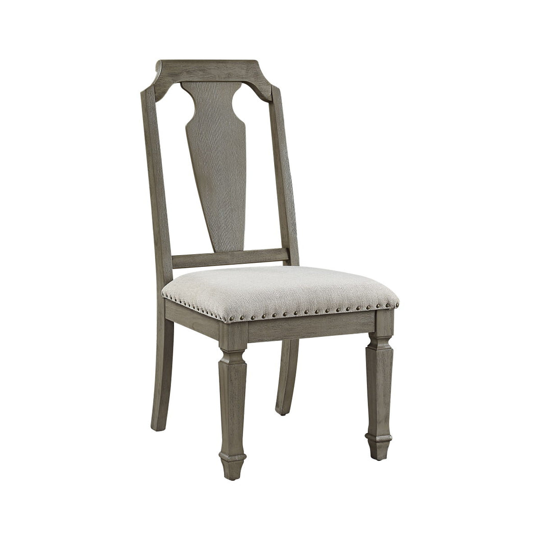 Zumala - Side Chair (Set of 2) - Beige Linen & Weathered Oak Finish