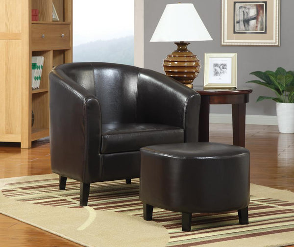 Coaster Upholstered Accent Chair with Ottoman