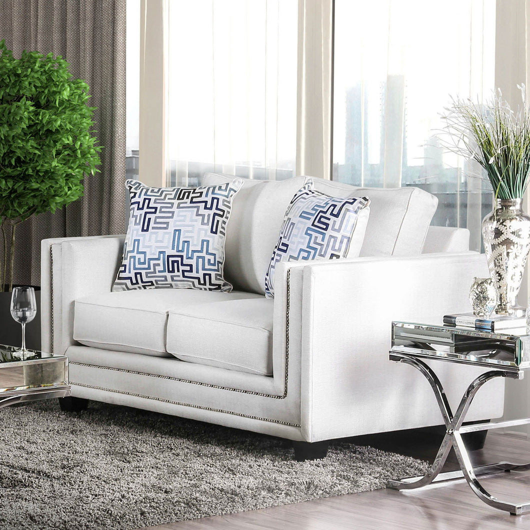 Ilse - Loveseat - Off-White / Blue