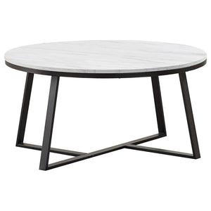 Hugo - Round Coffee Table - White And Matte Black