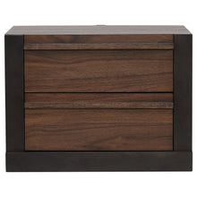 Azalia - 2-Drawer Nightstand - Black And Walnut