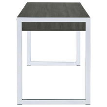 Wallice - 2-Drawer Writing Desk Weathered Gray And Chrome - Weathered Gray