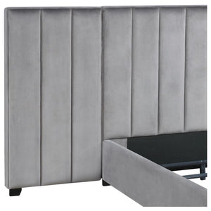 Arles - Vertical Channeled Tufted Wall Panel - Grey