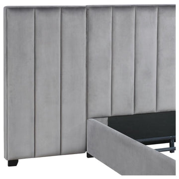 Arles - Vertical Channeled Tufted Wall Panel - Gray