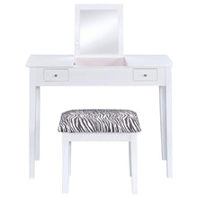 Seline - 2-Piece Vanity Set - White and Zebra