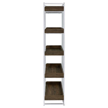 Angelica - 5-Shelf Bookcase - Walnut And Chrome