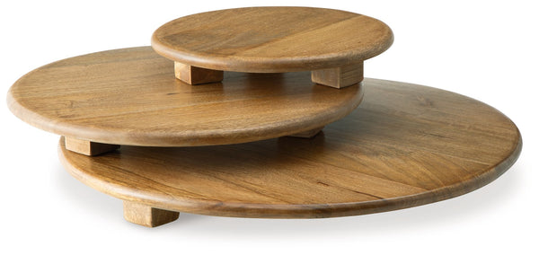 Kaidler Tray Set (Set of 3) Brown