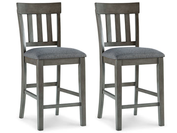 Hallanden - Upholstered Barstool (Set of 2) - Black / Gray