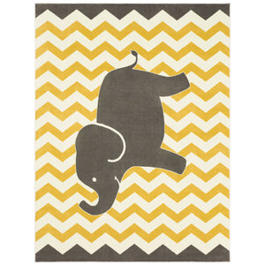 Baron - 5' x 8' Area Rug Elephant - Yellow / Gray