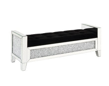 Noralie - Bench - Mirrored & Faux Diamonds - 18"