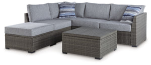 Petal Road - Gray - Loveseat Sectional, Ottoman, Table Set (Set of 4)