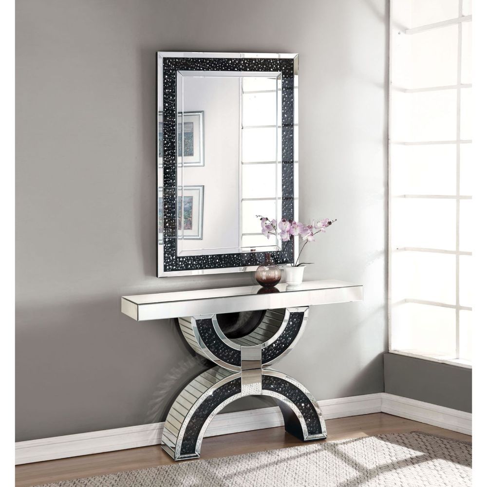Noor - Accent Table - Mirrored & Faux Gemstones - 32