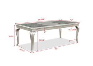 Caldwell - Dining Table (18 Leaf) - Silver