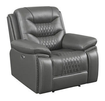 Flamenco - Tufted Upholstered Power Recliner - Charcoal