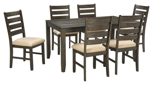 Rokane Dining Room Table Set (Set of 7) Brown