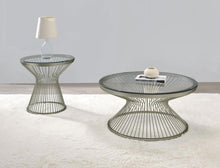 Mandy - Round Glass Top Coffee Table - Pearl Silver