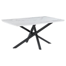 Paulita - Rectangular Dining Table - White And Gunmetal