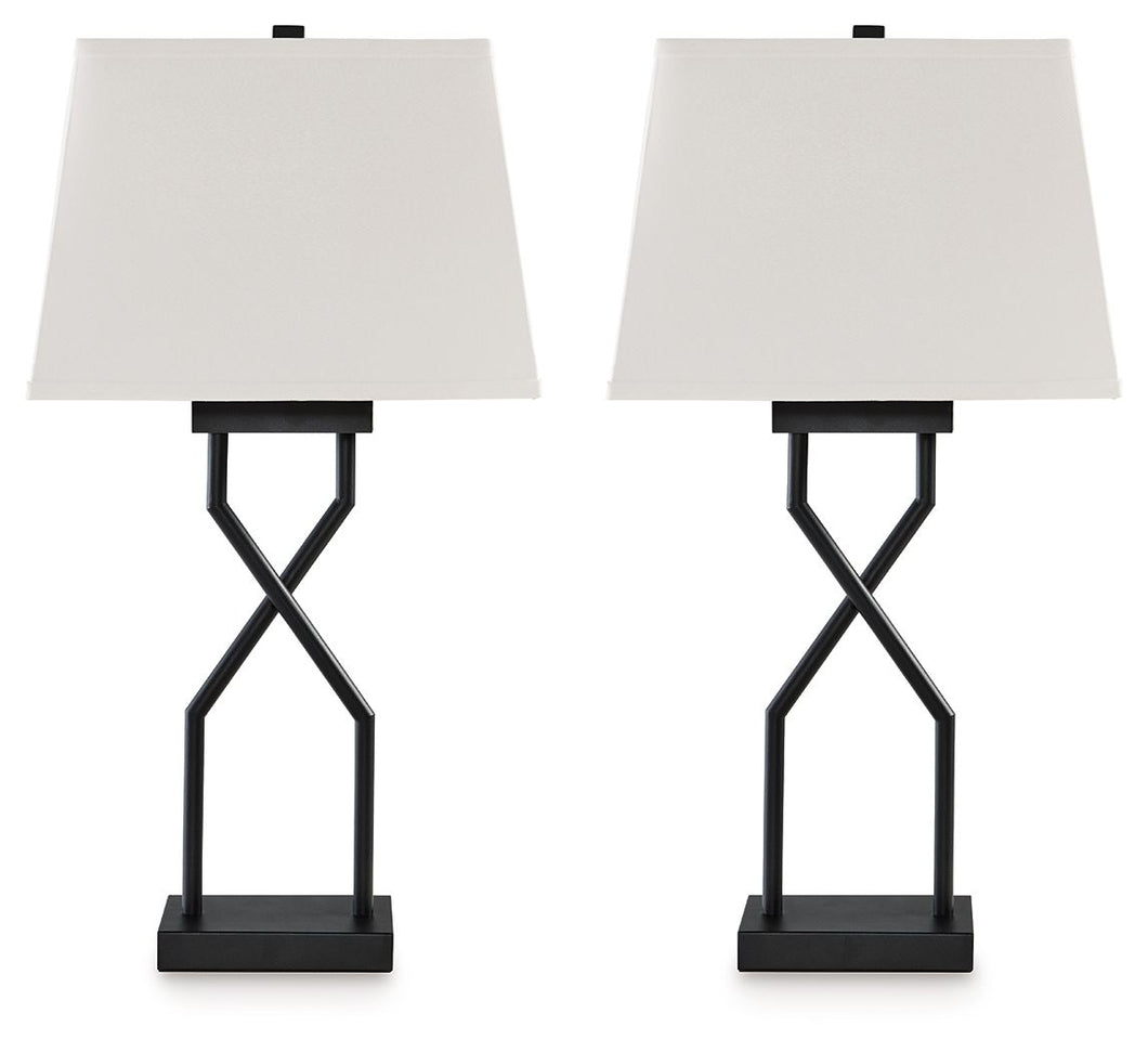 Brookthrone - Black - Metal Table Lamp (Set of 2)