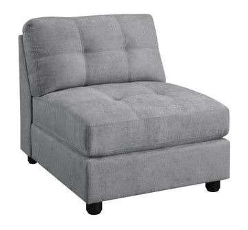 Claude - Tufted Cushion Back Armless Chair - Dove