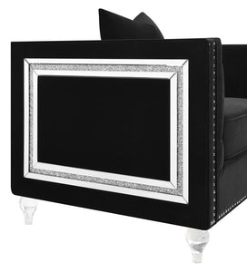 Delilah - Upholstered Tufted Tuxedo Arm Loveseat - Black