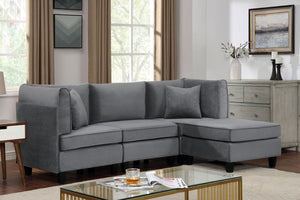 Sandrine - Sectional - Gray Fabric