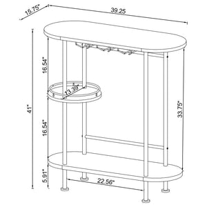 Ferguson - 3-Tier Bar Unit - Black Nickel And Black Oak