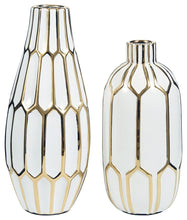 Mohsen - Gold Finish / White - Vase Set (Set of 2)