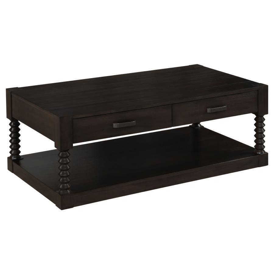 Meredith - 2-Drawer Coffee Table - Coffee Bean