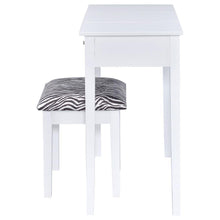 Seline - 2-Piece Vanity Set - White and Zebra