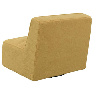 Cobie - Upholstered Swivel Armless Chair - Mustard