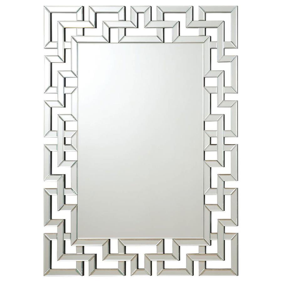 Forman - Greek Motif Frameless Wall Mirror - Silver