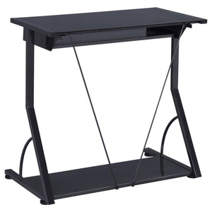 Alastair - Computer Desk With Keyboard Tray - Black