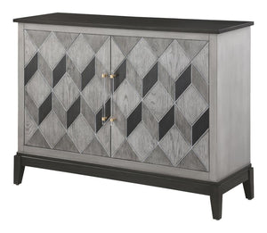 Gilles - 2-Door Accent Cabinet Brushed - Black And Grey