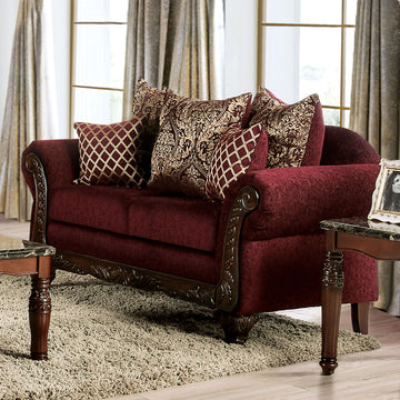 Letizia - Loveseat - Wine / Walnut