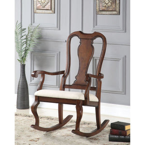Sheim - Rocking Chair - Beige Fabric & Cherry