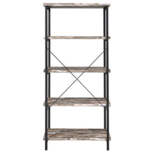 Kemper - 4-Shelf Bookcase - Salvaged Cabin and Black