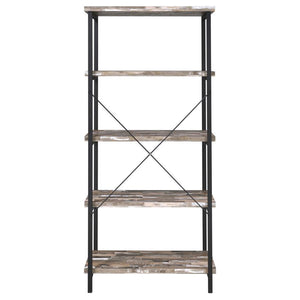 Kemper - 4-Shelf Bookcase - Salvaged Cabin and Black