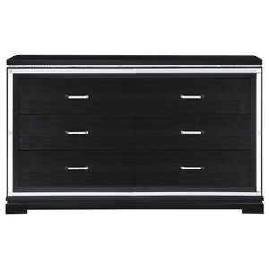 Cappola - Rectangular 6-Drawer Dresser - Silver And Black