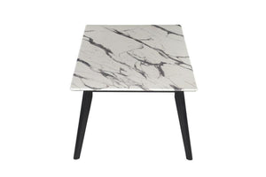 Bayhill - Rectangle Faux Marble Top Coffee Table - Black and White