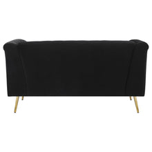 Holly - Tuxedo Arm Tufted Back Loveseat - Black