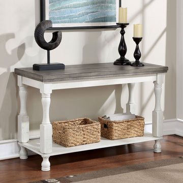 Calandra - Sofa Table - Antique White / Gray