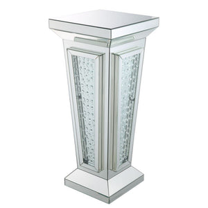 Nysa - Pedestal Stand - Mirrored & Faux Crystals - 36"