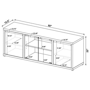 Ames - Rectangular TV Console With Magnetic-Push Doors - Cappuccino