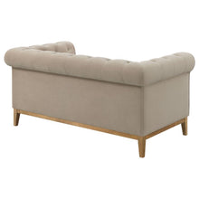 Sandrine - Button Tufted Tuxedo Arms Loveseat - Camel