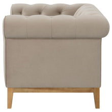 Sandrine - Button Tufted Tuxedo Arms Chair - Camel